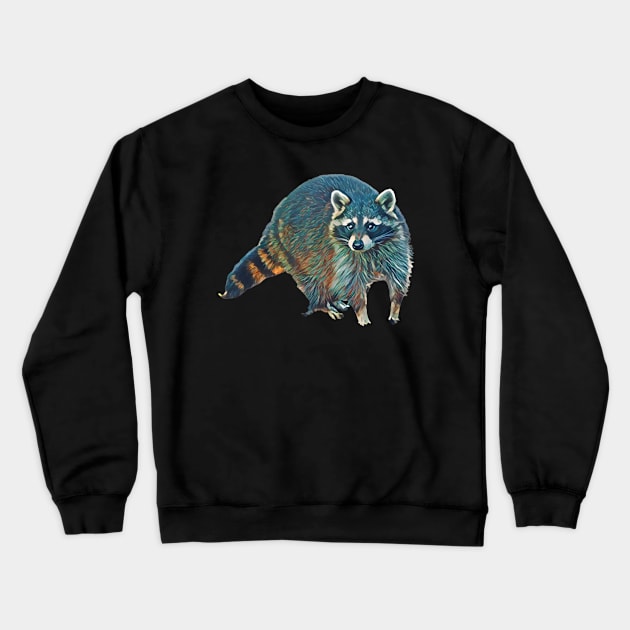 Raccoon - Woodland Themed Kids Room, Funny Gifts For Forester, Cute Animals Crewneck Sweatshirt by Shirtsmania